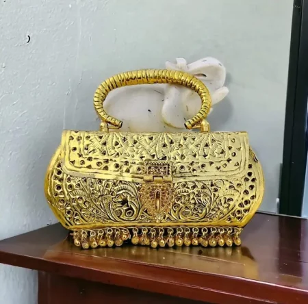 Golden Brass Clutch Bag Indian